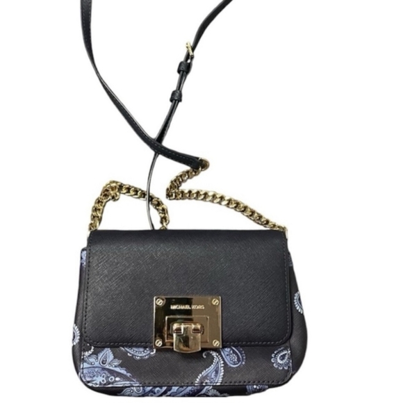 AUTHENTIC MICHAEL KORS crossover purse saffiano leather blue tone - Picture 15 of 16